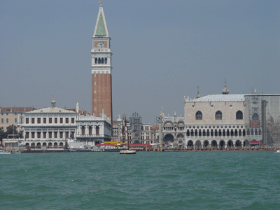 Notre première vue de Venise.