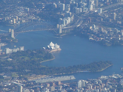 Sydney du haut des airs.